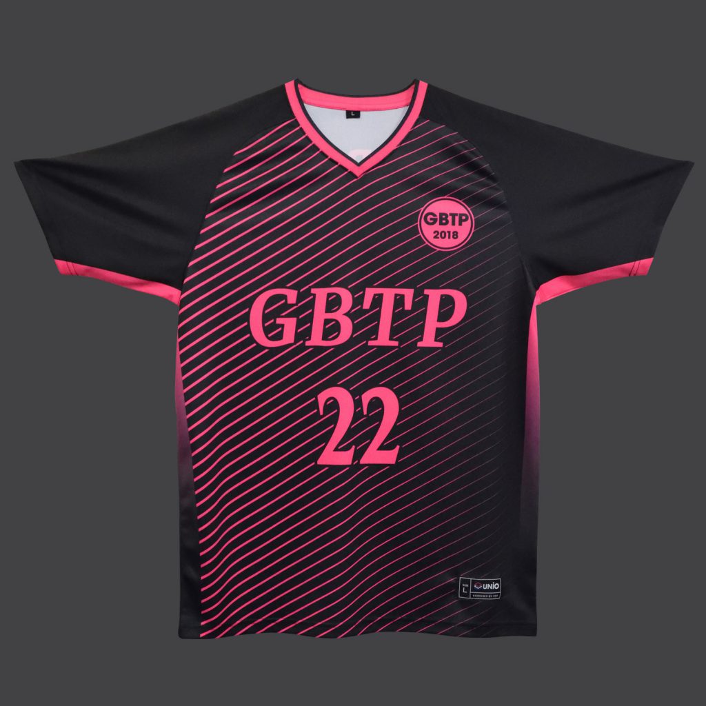 ブラックとピンクだけを配色した半袖ユニフォーム Color Palette サッカーユニフォーム フットサルユニフォームのチームオーダー Unio